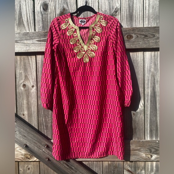 Mudpie Pink and Gold Resortwear Dress - Picture 1 of 7